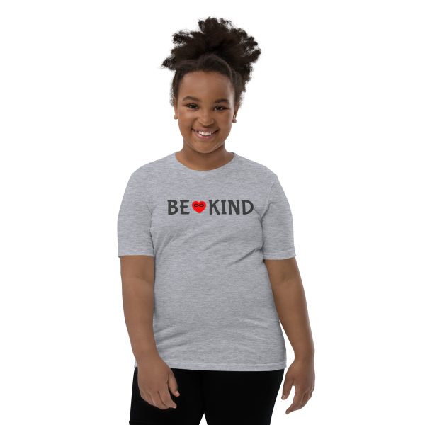 Youth BE KIND w/Red Heart - Short Sleeve T - Image 4