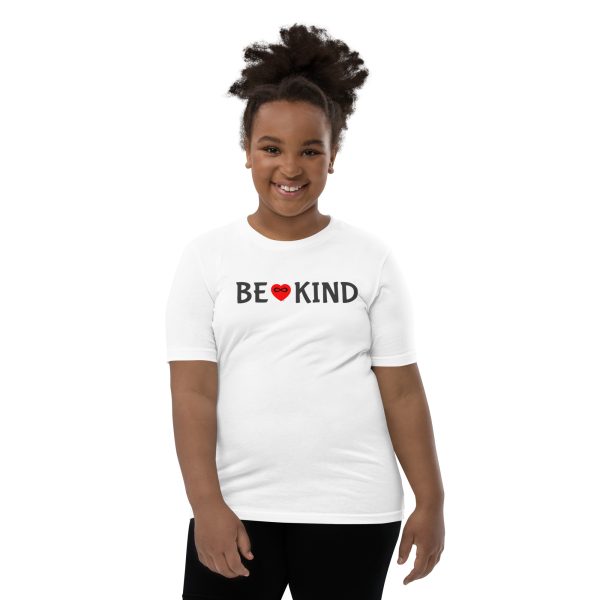 Youth BE KIND w/Red Heart - Short Sleeve T - Image 2